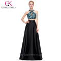 Grace Karin 2016 Neue Mode Sexy zwei Stück Set Sequined Satin Schwarzes Freies Abendkleid GK000107-1